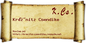 Kránitz Csendike névjegykártya